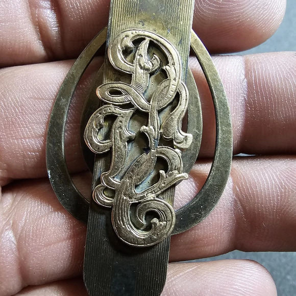 Vintage 12KT Gold Filled Monogram Initials "DVC" Ornate Money Clip - Picture 2 of 5